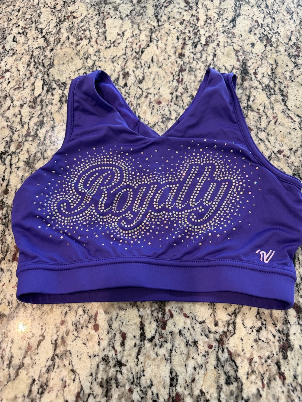 RBX Purple Rhinestone 'Royalty' Sports Bikini Top